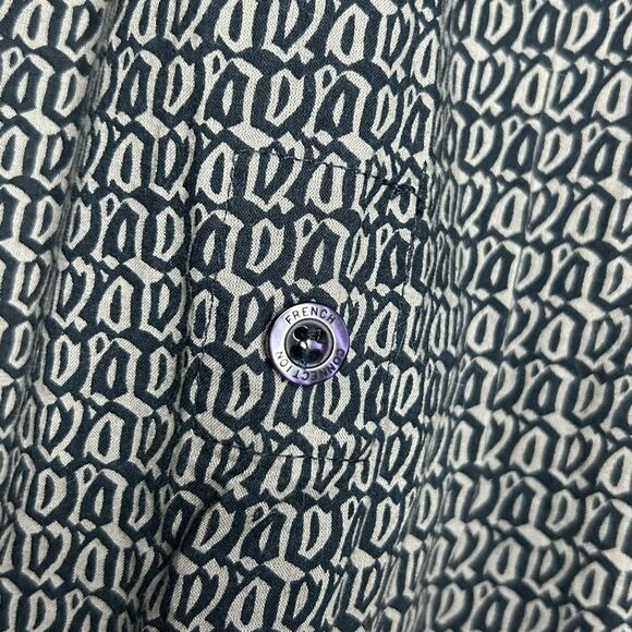 French Connection Black Long Sleeve Button Up Dress Shirt Size L Roll Tab - Picture 12 of 12